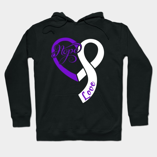 Chronic Pain Awareness Hope Love Heart Ribbon Valentines Day - Love Shouldn't Hurt Hoodie by DAN LE